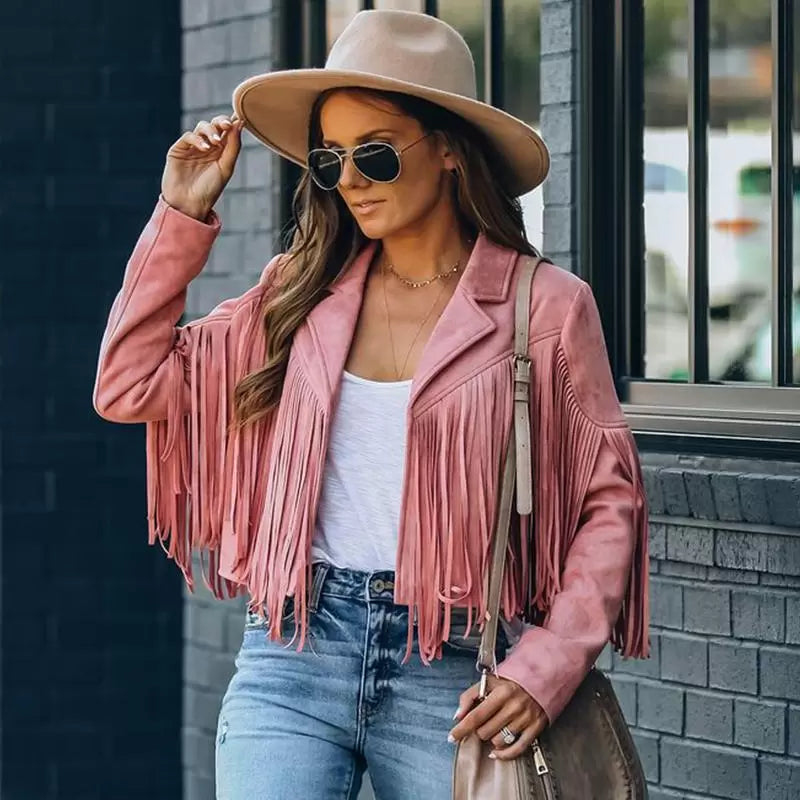 Zanda - Jas chic franjes Dames