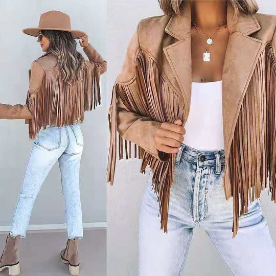 Zanda - Jas chic franjes Dames