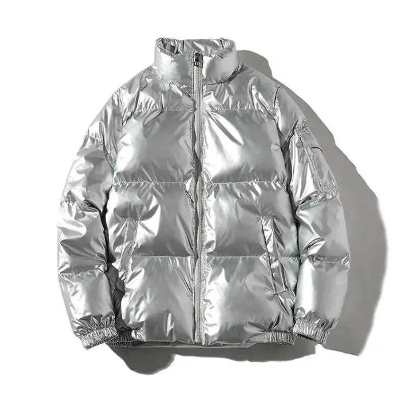 Saskia - Elegante Glanzende Gewatteerde Winterjas