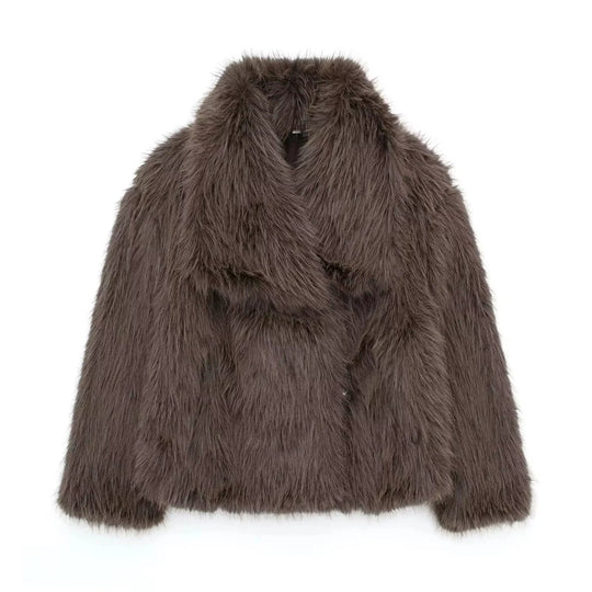 Vanessa - Elegante Korte Bont Winterjas