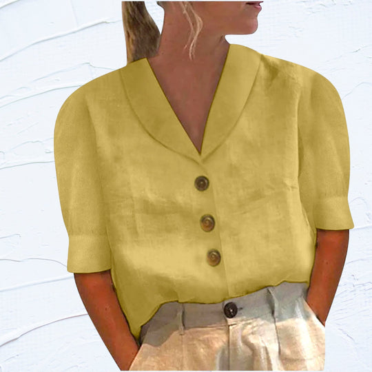 Amira - Top Met Kraag En Knopen Voor Een Klassieke Look