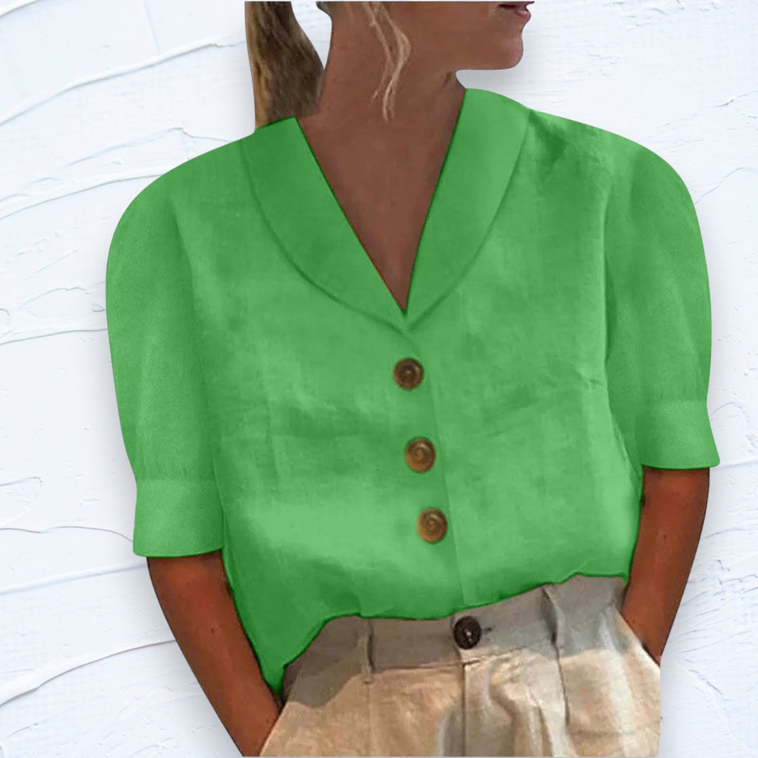 Amira - Top Met Kraag En Knopen Voor Een Klassieke Look