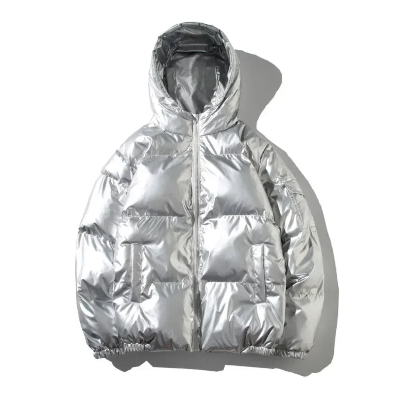 Saskia - Elegante Glanzende Gewatteerde Winterjas