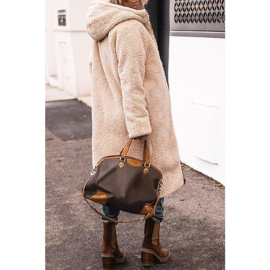 Renate - Elegante Teddy Lange Gewatteerde Winterjas