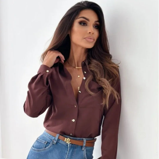 Esmée - Klassieke Effen Dames Blouse