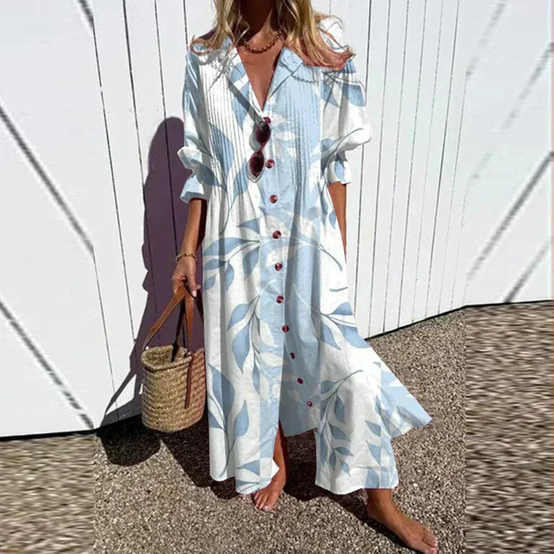 Nadia - Boho Maxi Jurk met Bloemenprint Dames