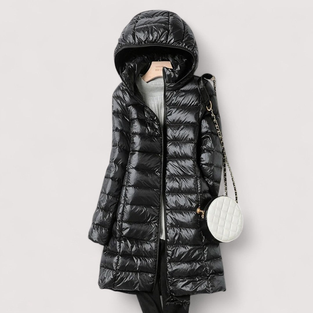 Angela - Elegante Gewatteerde Lange Winterjas