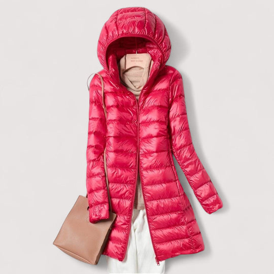 Angela - Elegante Gewatteerde Lange Winterjas