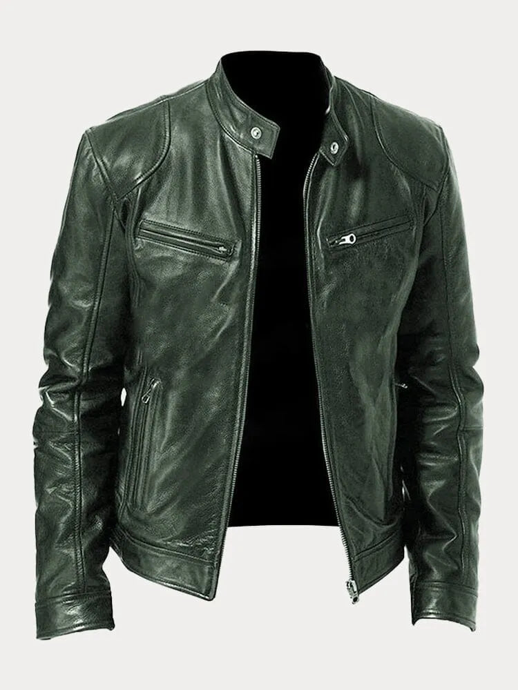 Angelo | Verfijnde Slim Fit Leren Jas