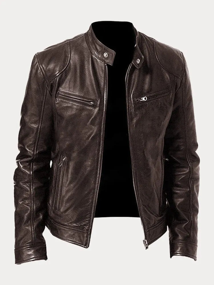 Angelo | Verfijnde Slim Fit Leren Jas