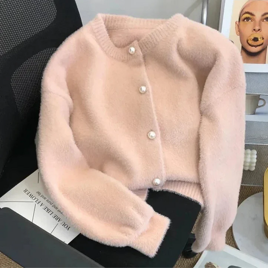 Dames Vest Fluweel Parelknoepen Chic