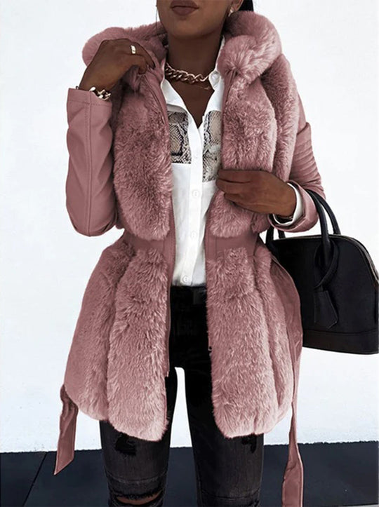 Marlies - Elegante Gevoerde Leren Winterjas