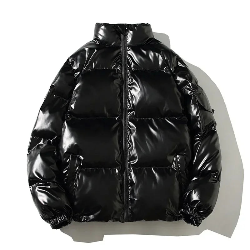 Saskia - Elegante Glanzende Gewatteerde Winterjas