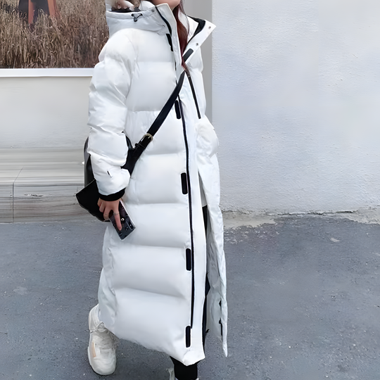 Renate - Stijlvolle Lange Gewatteerde Winterjas