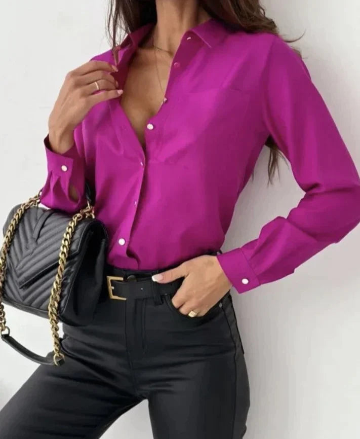 Esmée - Klassieke Effen Dames Blouse