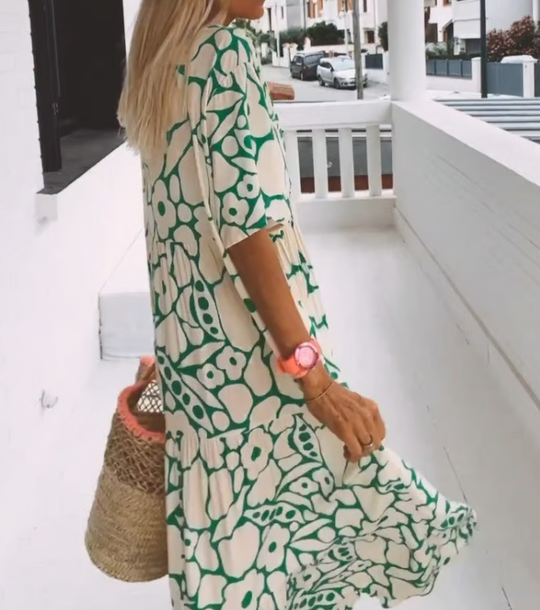 Sharon - Luchtige Maxi Jurk met Print