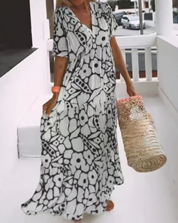 Sharon - Luchtige Maxi Jurk met Print