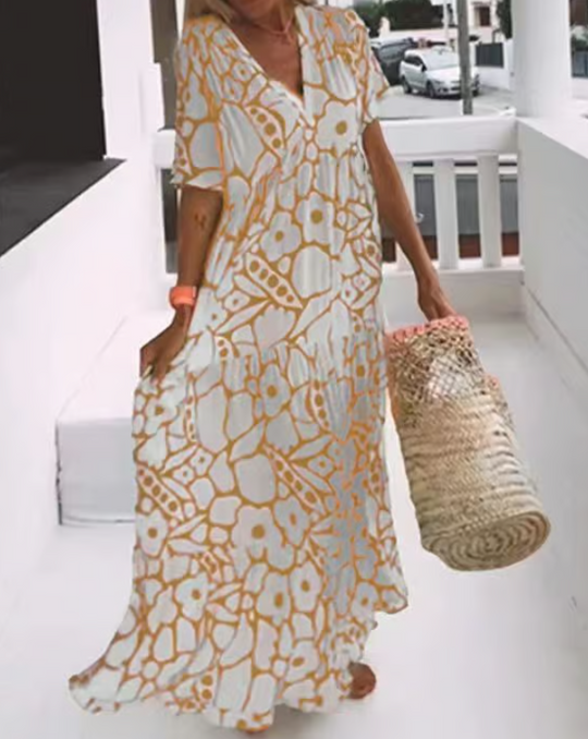 Sharon - Luchtige Maxi Jurk met Print