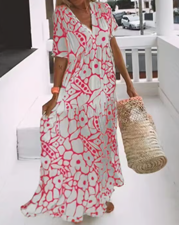 Sharon - Luchtige Maxi Jurk met Print