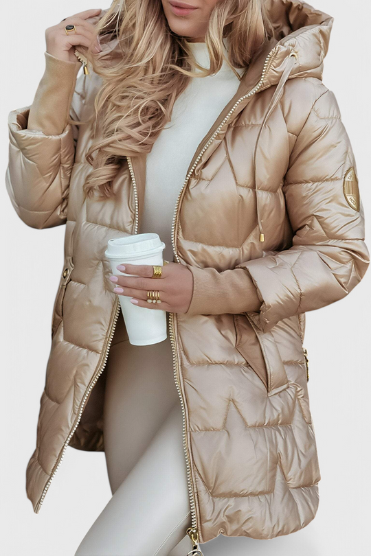 Sandra | Stijlvolle Warme Lange Glanzende Winterjas