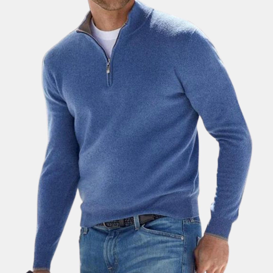 Matteo | Klassieke Fijngebreide Half Zip Trui