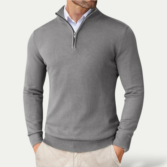 Mason - Elegante Fijngebreide Kwart Rits Trui