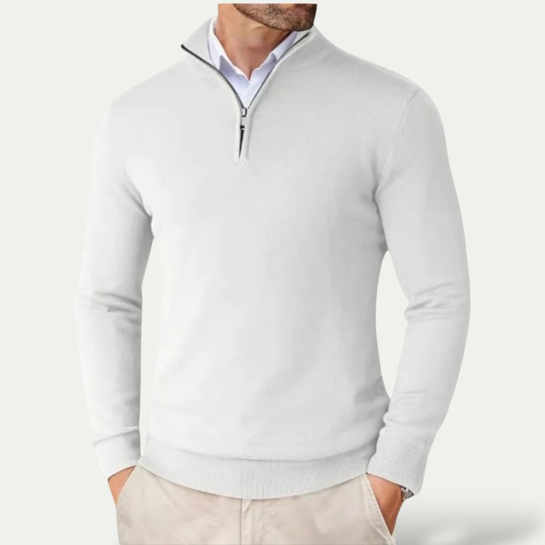 Mason - Elegante Fijngebreide Kwart Rits Trui