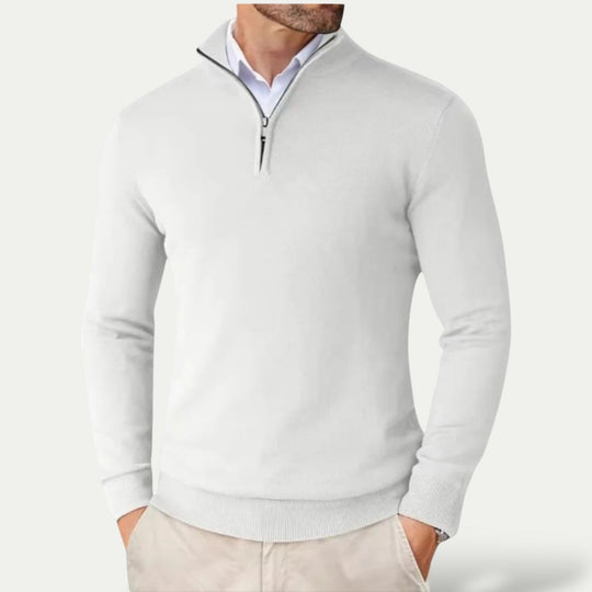 Mason - Elegante Fijngebreide Kwart Rits Trui