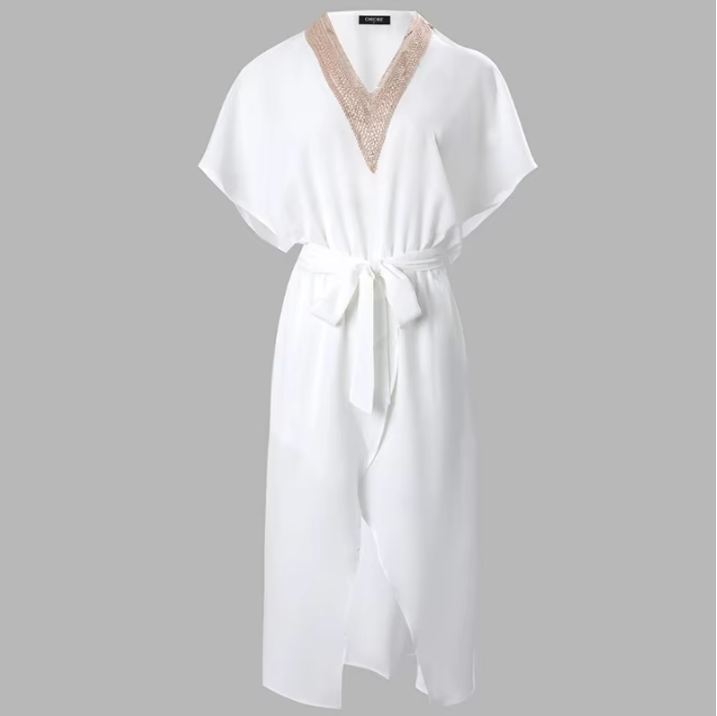 Midi Jurk Dames Elegant Met V-hals - Eva
