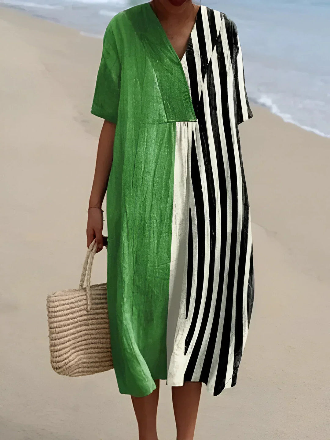 Ingrid - Geruite Mouwloze Midi Jurk Dames