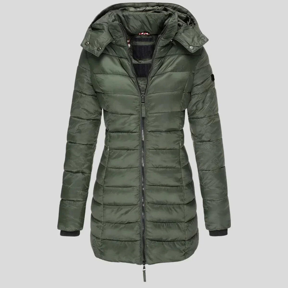Linda - Elegante Lange Gewatteerde Winterjas