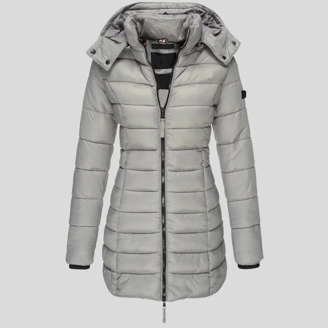 Linda - Elegante Lange Gewatteerde Winterjas