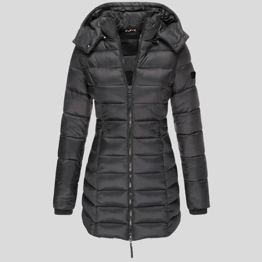 Linda - Elegante Lange Gewatteerde Winterjas