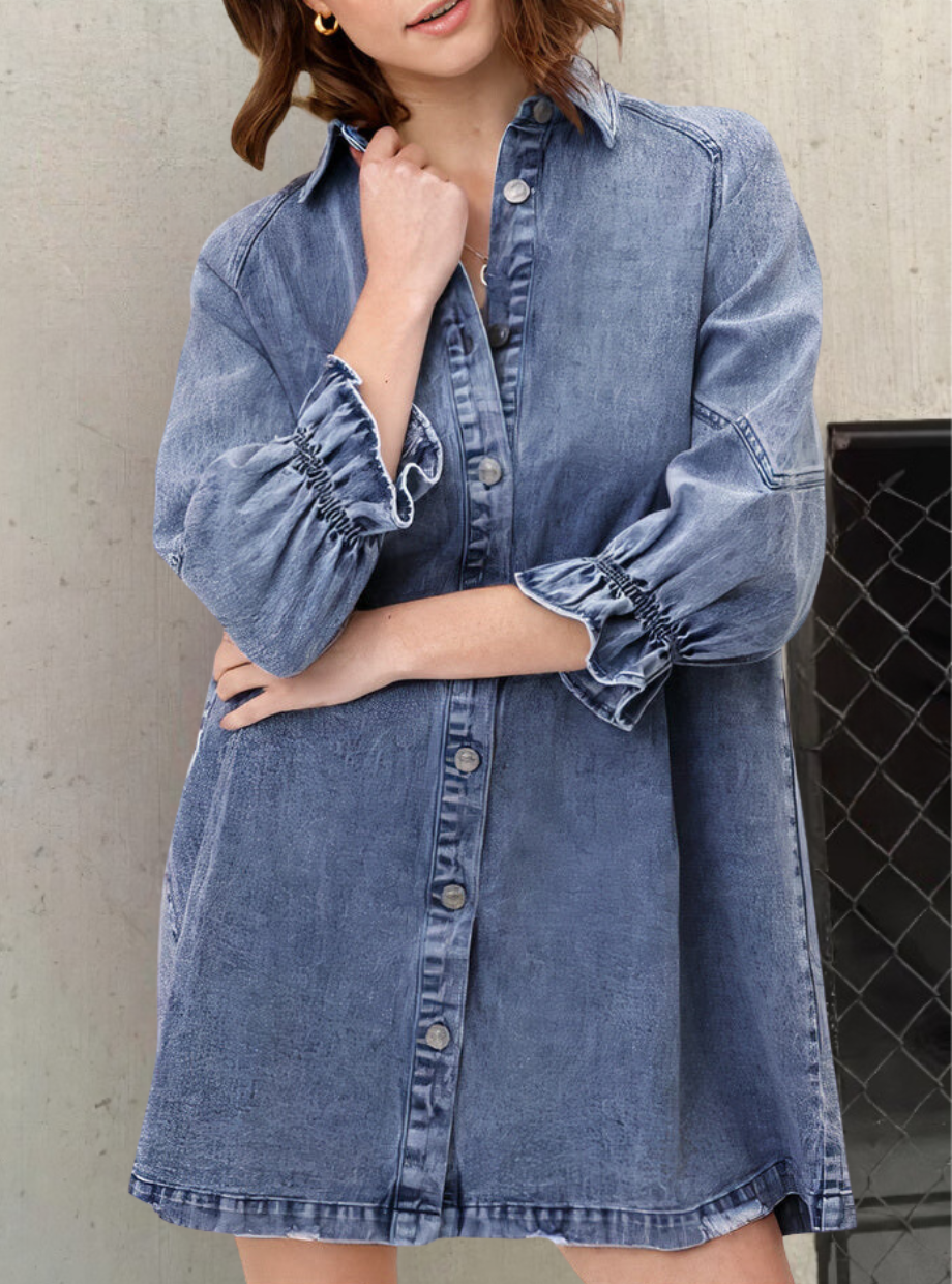 Yara – Stijlvolle Denim Jurk