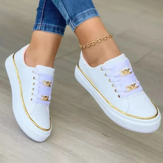 Luna - Sneakers Gouden Details Dames
