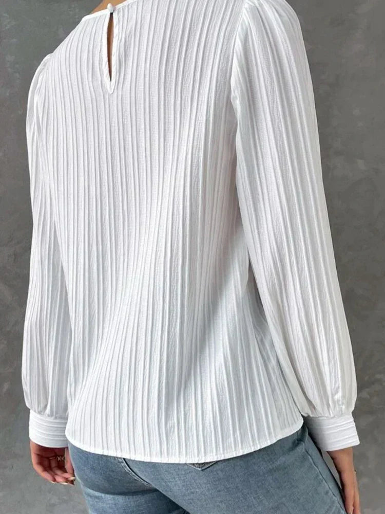 Gestreepte Blouse Dames Lange Mouw Elegant - Lara