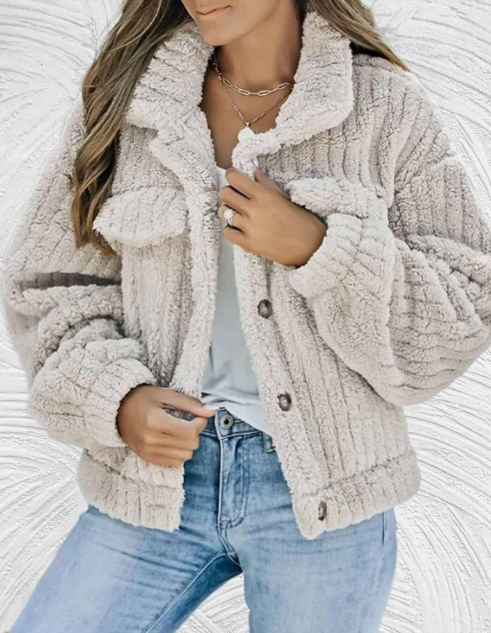Melanie - Stijlvolle Korte Teddy Winterjas