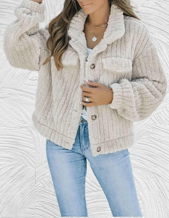 Melanie - Stijlvolle Korte Teddy Winterjas