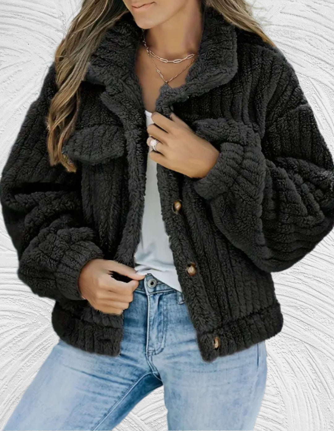 Melanie - Stijlvolle Korte Teddy Winterjas