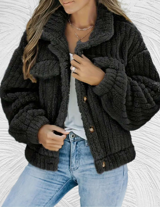 Melanie - Stijlvolle Korte Teddy Winterjas
