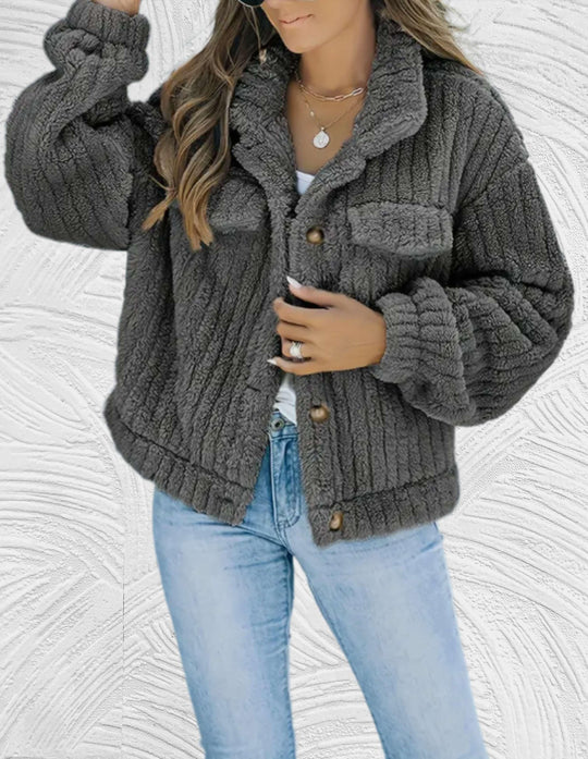 Melanie - Stijlvolle Korte Teddy Winterjas
