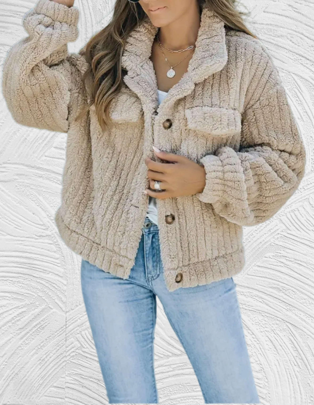 Melanie - Stijlvolle Korte Teddy Winterjas