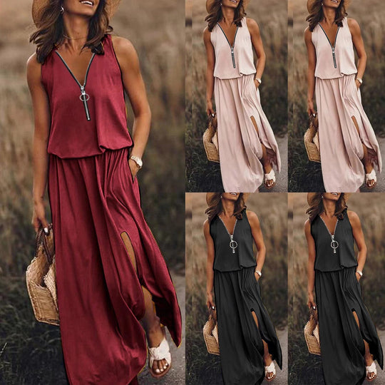 Tessa - Casual Maxi Jurk met Split Dames