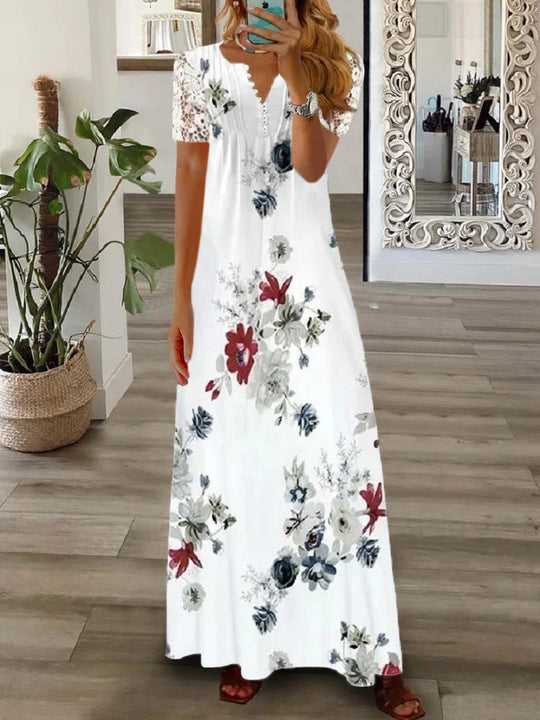 Sanne - Luchtige Maxi Jurk met Kant