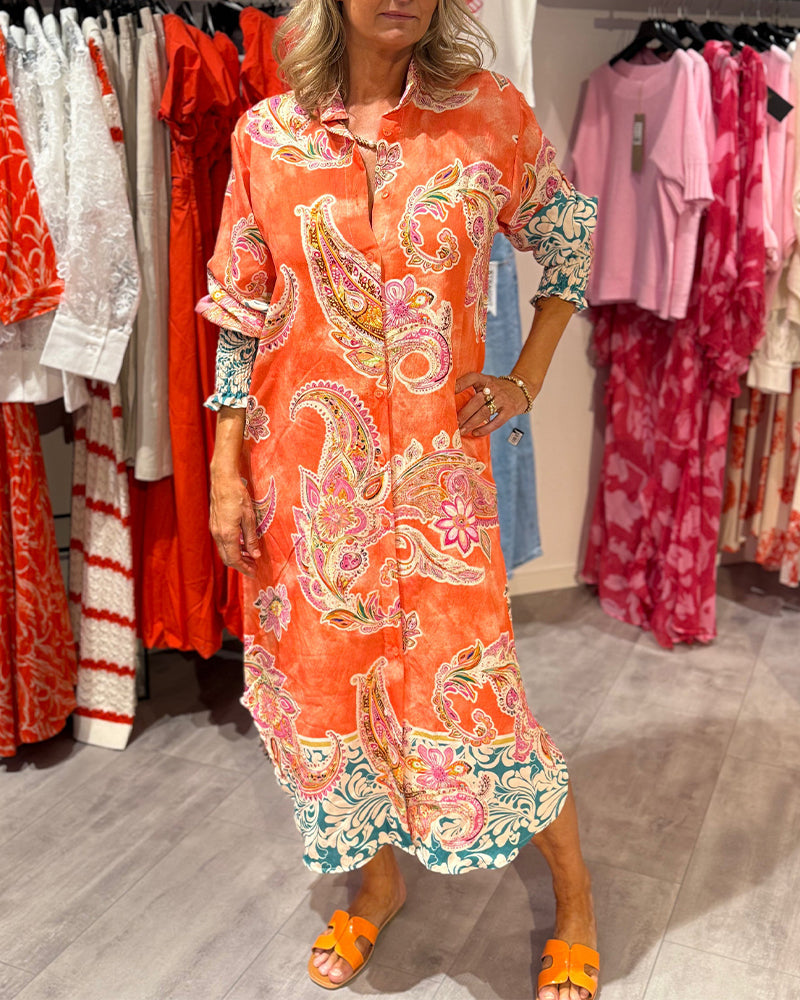 Romy - Paisley Maxi Blousejurk Dames