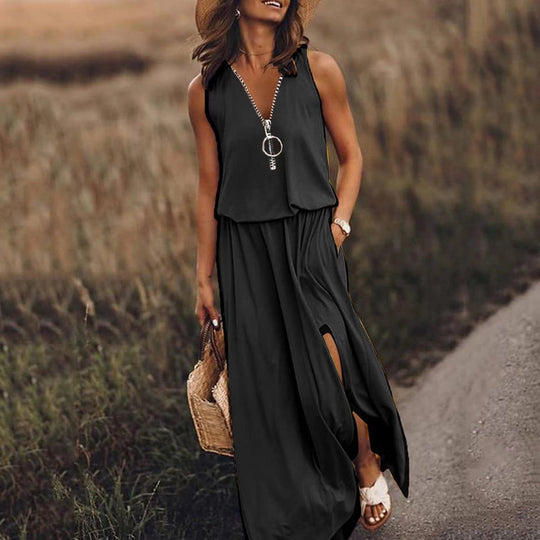 Tessa - Casual Maxi Jurk met Split Dames