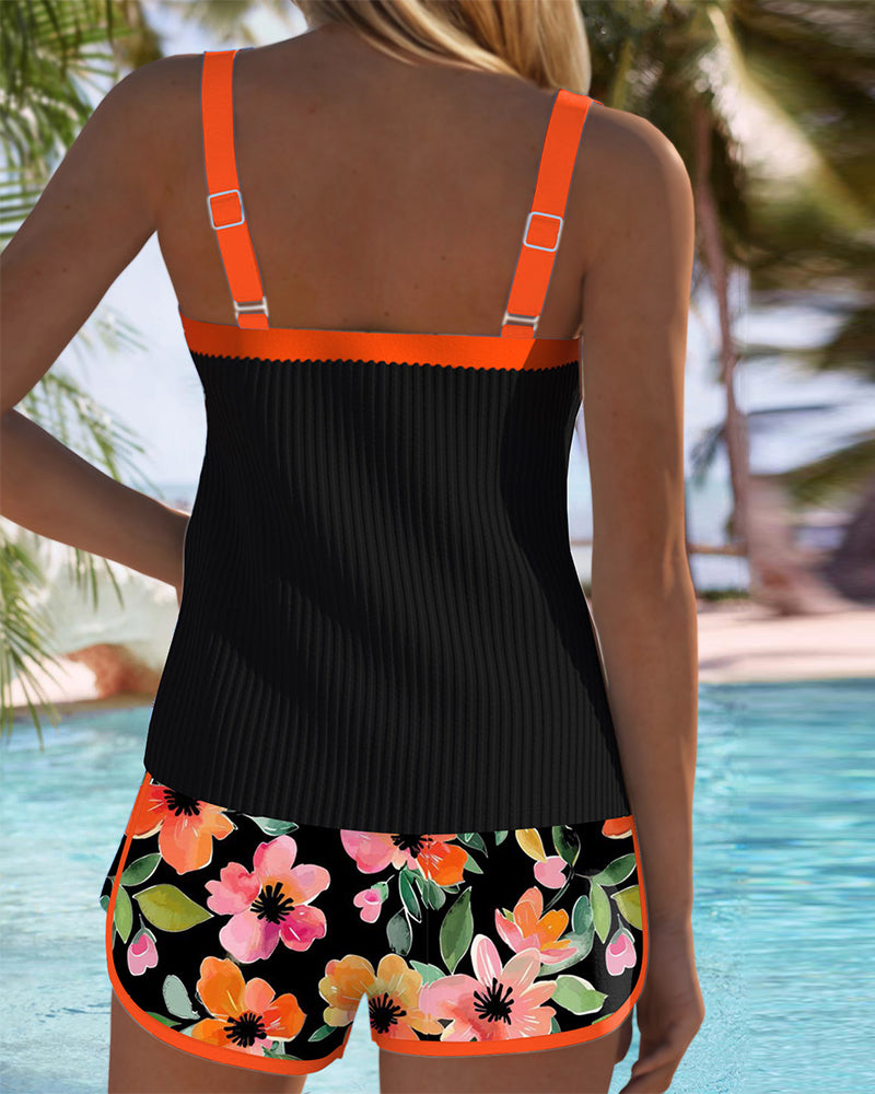 Daphne - Tankini met Short en Bloemenprint