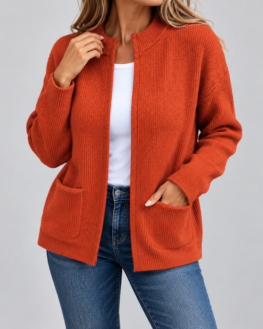 Patricia - Elegant Fijngebreid Rits Vest