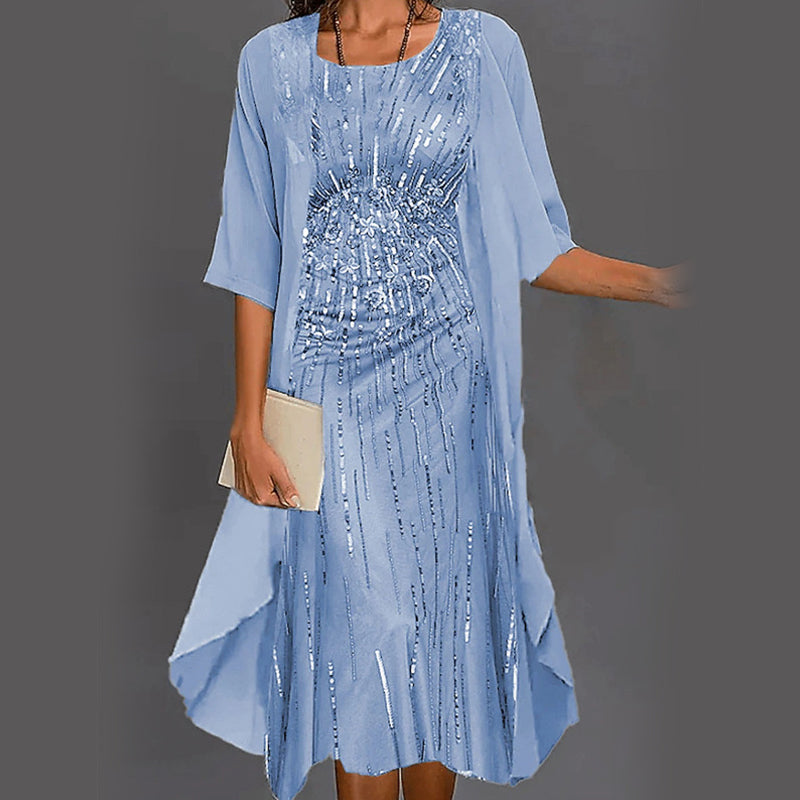 Jurk Dames Elegant Met Vest - Anouk