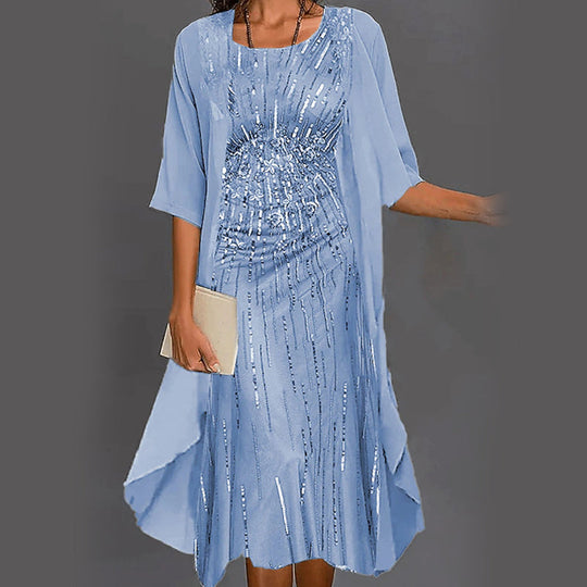 Jurk Dames Elegant Met Vest - Anouk